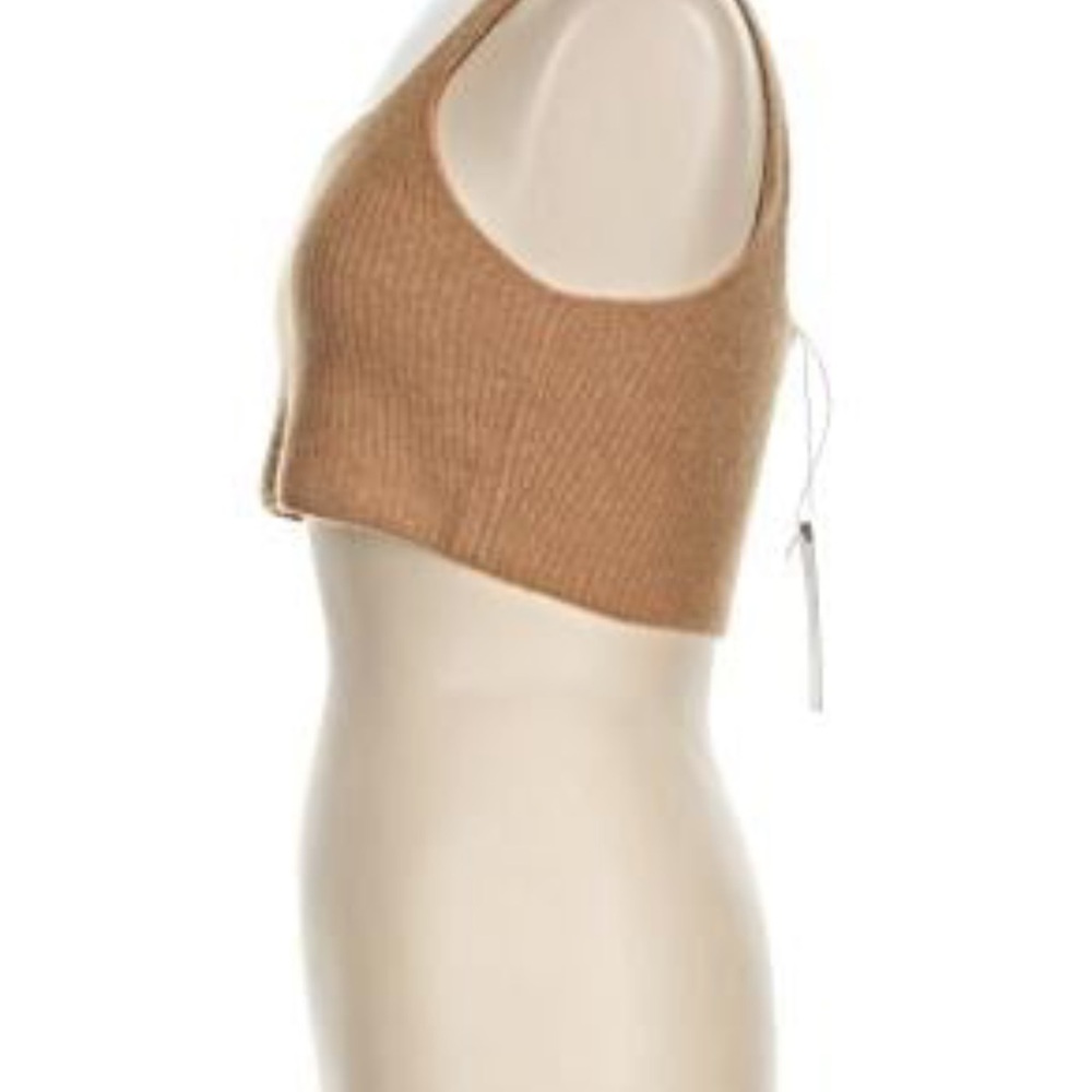 Everlane Size XS Ribbed Cropped Sweater Tank in Camel Wool Yak Hair Blend - Picture 7 of 9